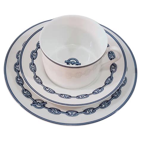 Set of 8 Hermes Place Settings in Chaine D'Ancre in Gray 